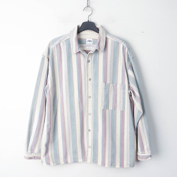 105/자라 릴렉스핏 스트라이프 셔츠자켓