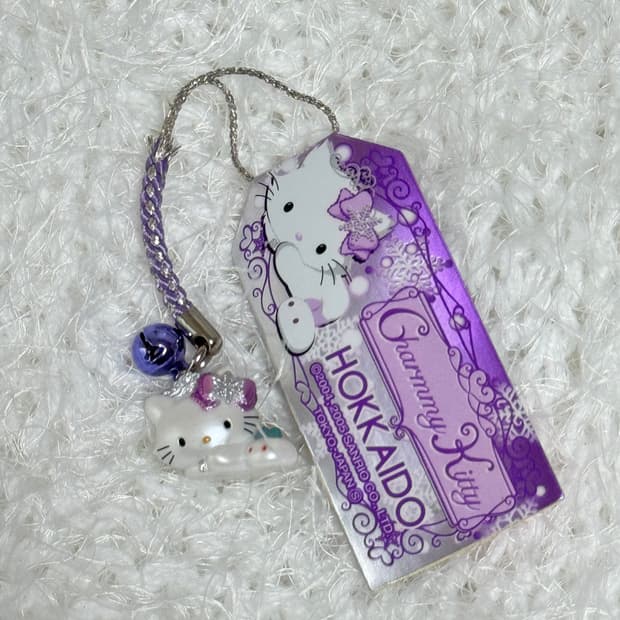 🐱💜고전 키티 훗카이도 지역한정 라벤더 챠미 키티스트랩