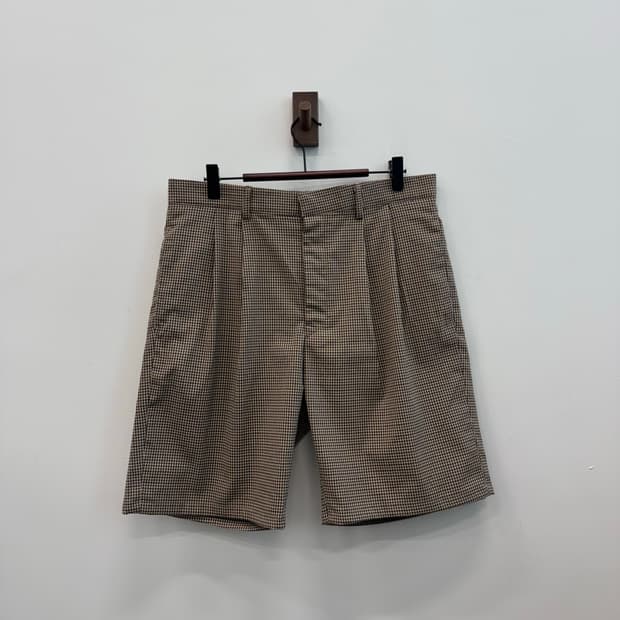 Pre owned 깅엄 브라운 체크 쇼츠