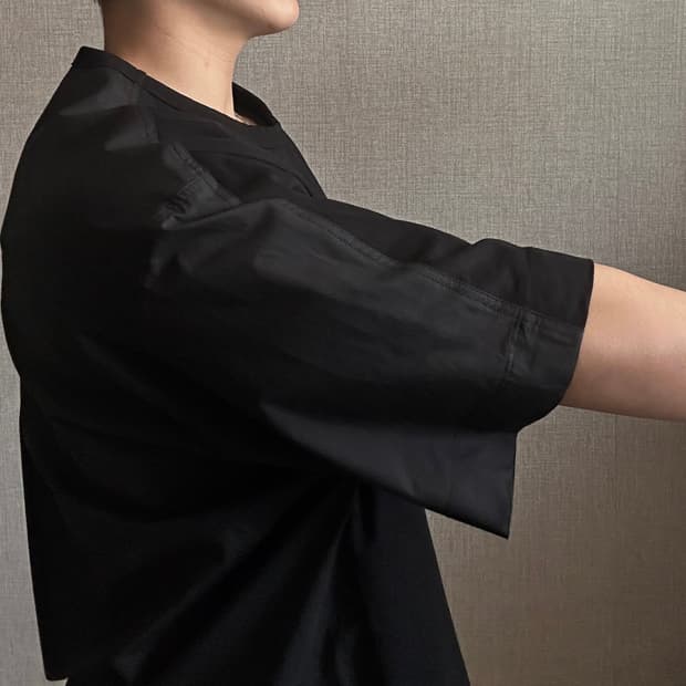 Juun.J 18FW 나일론 포인트 반팔 티셔츠