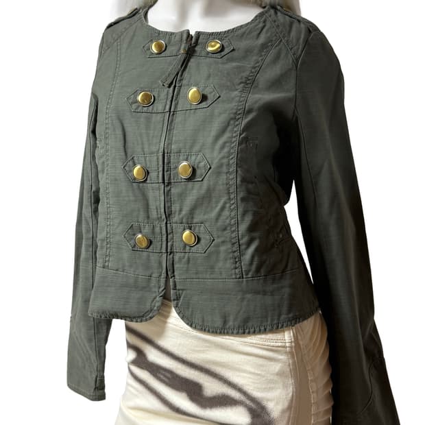 빈티지 카키 나폴레옹 자켓