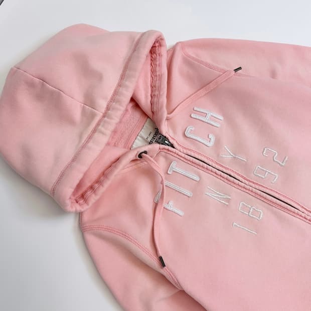 아베크롬비 스펠로고 연핑 후드집업 기모 L