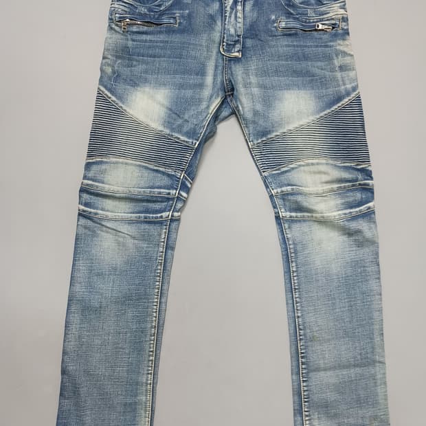 [36] 발망 진청워싱 바이커진 청바지