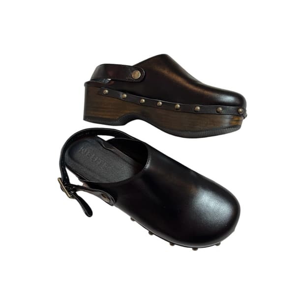 60mm Valentina Leather Clog Mule