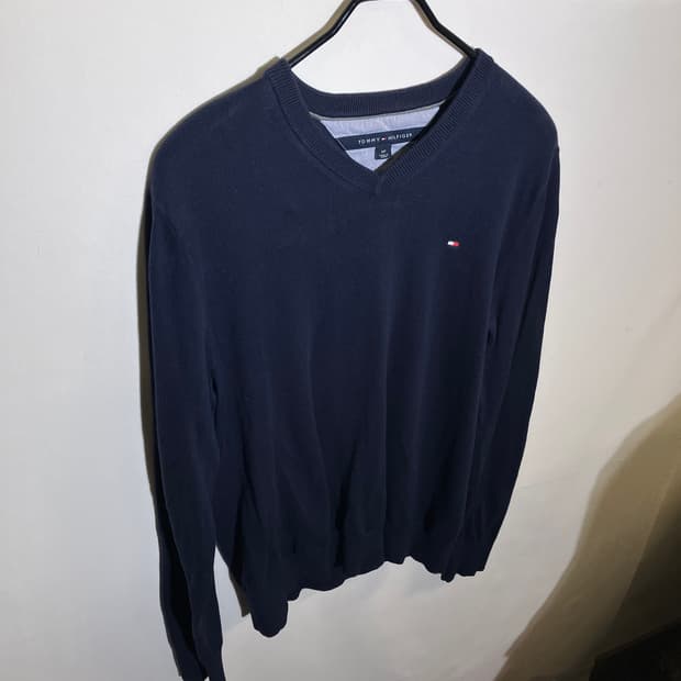 S)타미힐피거 코튼 니트 스웨터