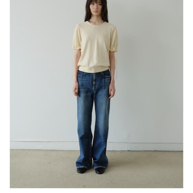 아유서울 데님 CREASE LINE DENIM PANTS 딥블루