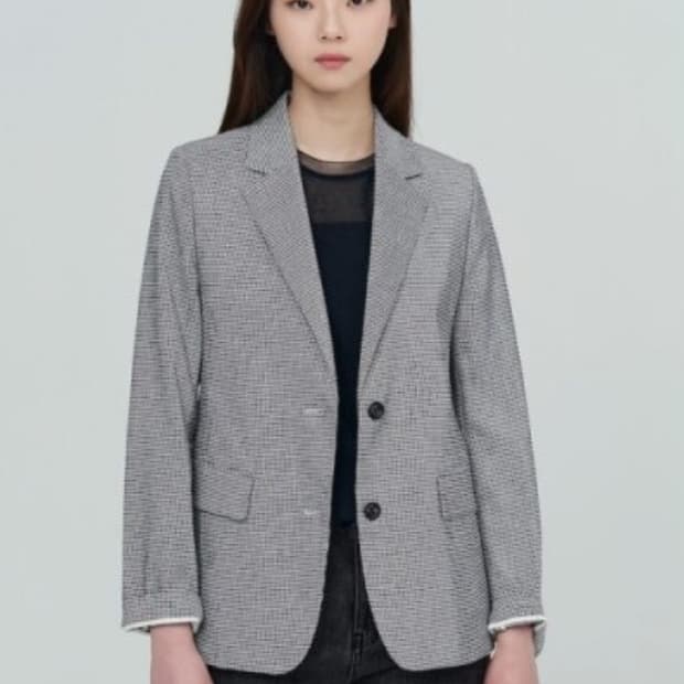 빈폴 2022 마이크로 체크 테일러드 자켓 S사이즈