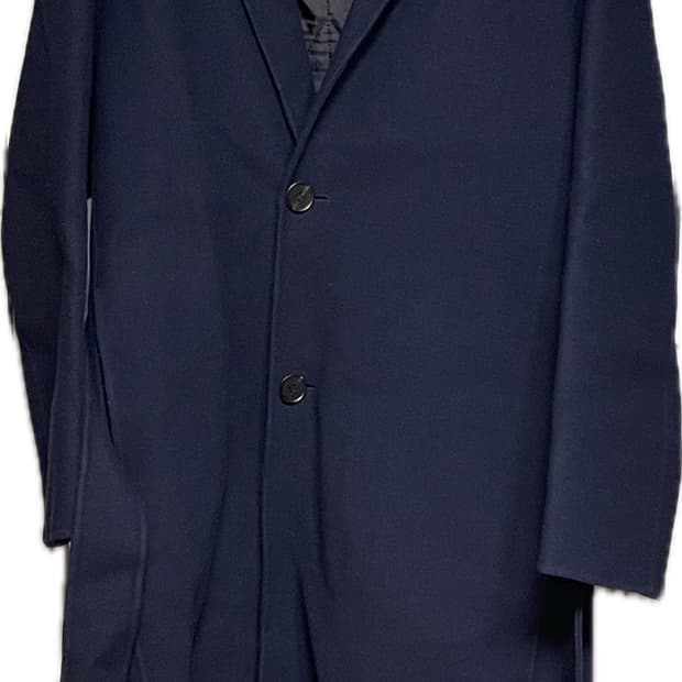 타임옴므 네이비 핸드메이드 울 코트