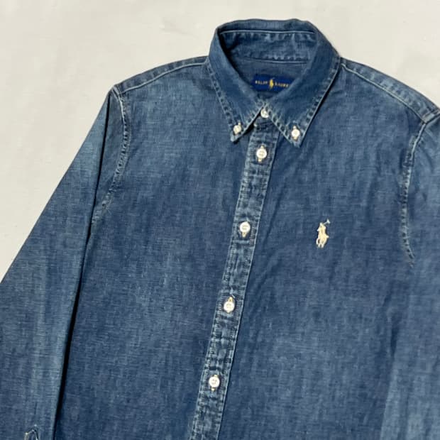 S 폴로랄프로렌 여성용 커스텀 핏 데님 셔츠