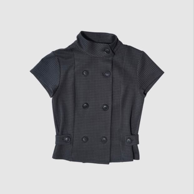 인앤양인하모니 Double button jk, checked (택포)