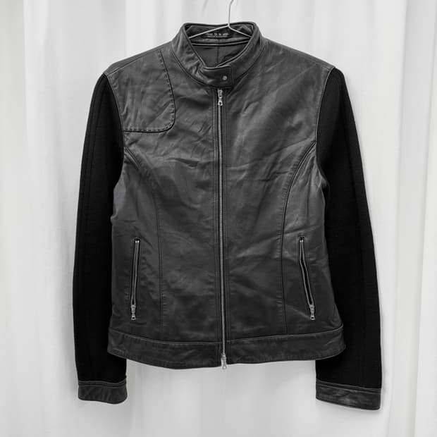 comme ca du mode 쉽스킨 레더 니트 자켓