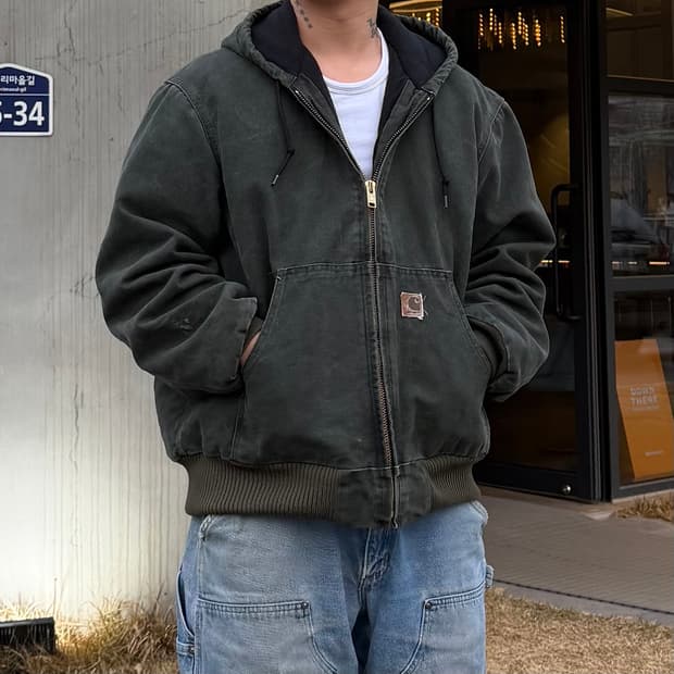 OG 칼하트 J130 Mos 액티브 워크 자켓 L