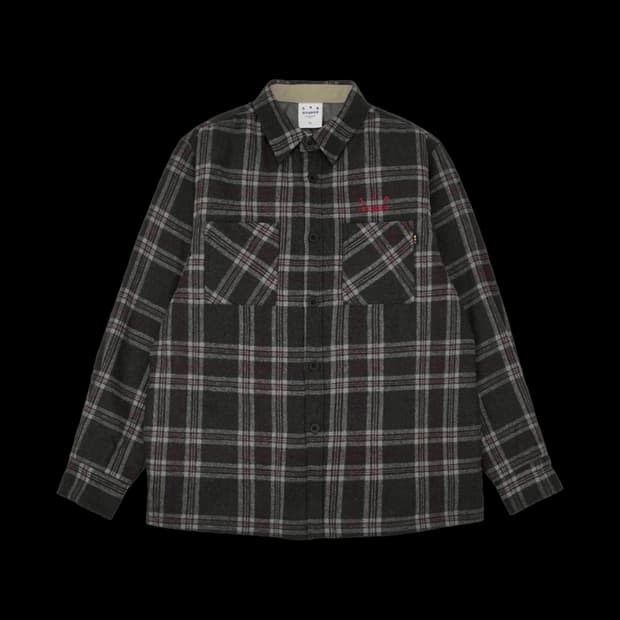 IAB Studio Check Shirt Jacket Gray Red