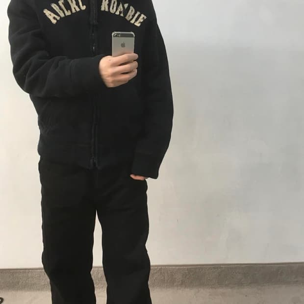 [L] 아베크롬비 y2k 올드스쿨 울프죠 자켓 후드집업