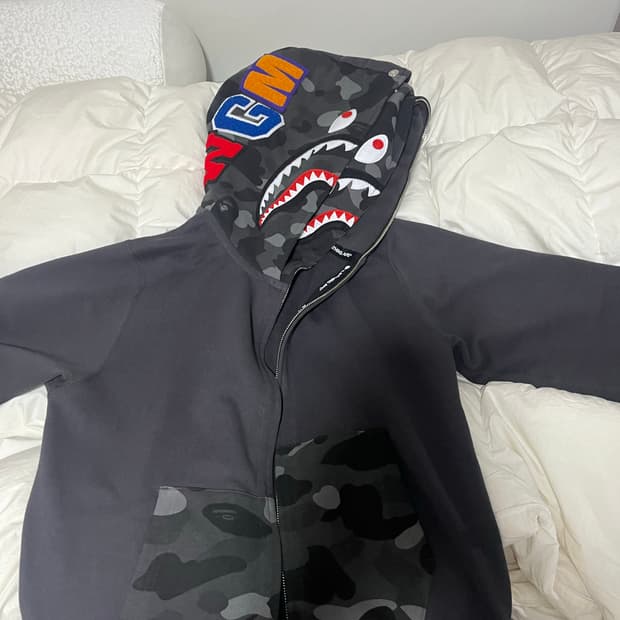 베이프 더블 후드 블랙 판매