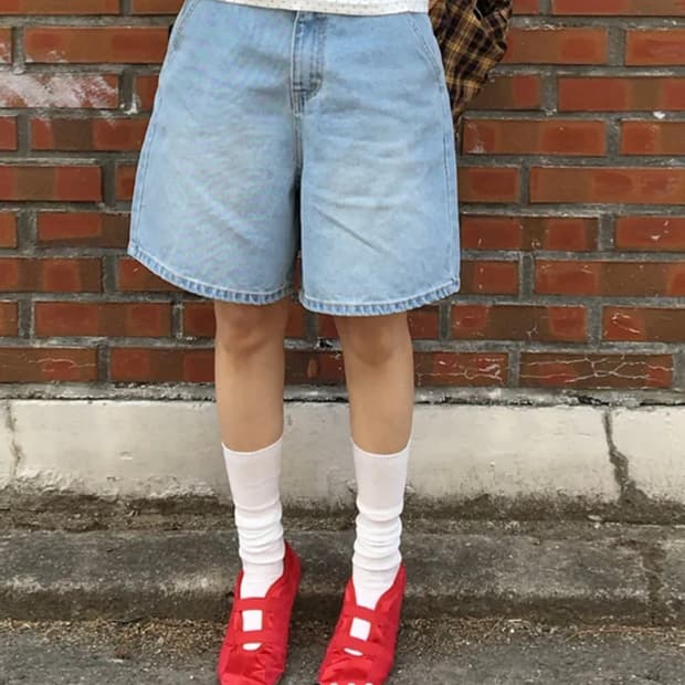 데일리쥬 론니브 버뮤다 5부 하프 데님 팬츠 흑청중청연청S 일괄