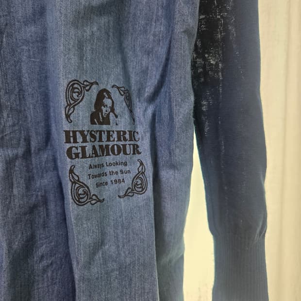 히스테릭글래머 샴브레이 믹스 롱 가디건