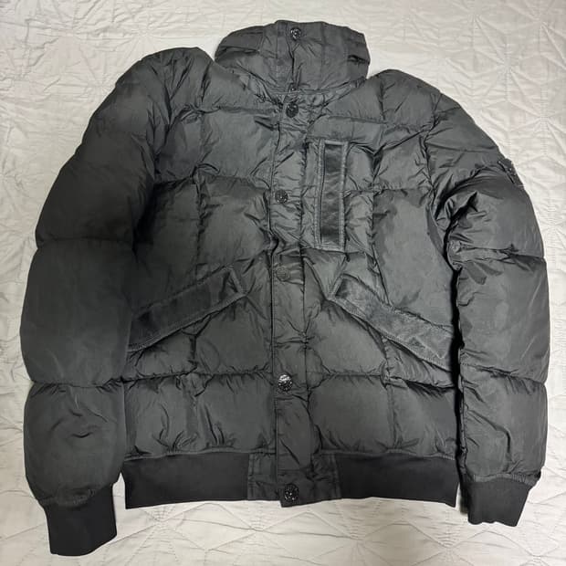 [L] 스톤아일랜드 크링클랩스 패딩 자켓 후드 집업 롱패딩 경량패딩