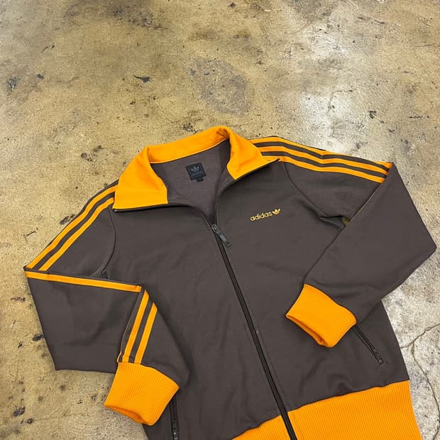 아디다스 브라운 오렌지 귤 초코 져지 트랙탑