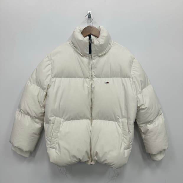 타미힐피거 화이트 아이보리 패딩 