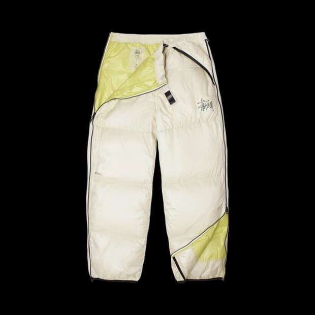 스투시 마이크로 립스탑 다운팬츠 800필 패딩바지 본컬러