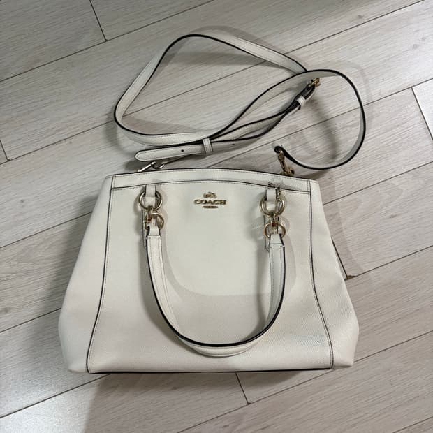 코치 아이보리 토트백
