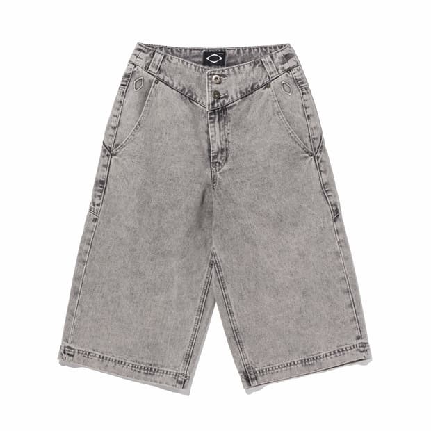 미스치프 워시드 버뮤다 팬츠 블리치드 그레이 WASHED BERMUDA