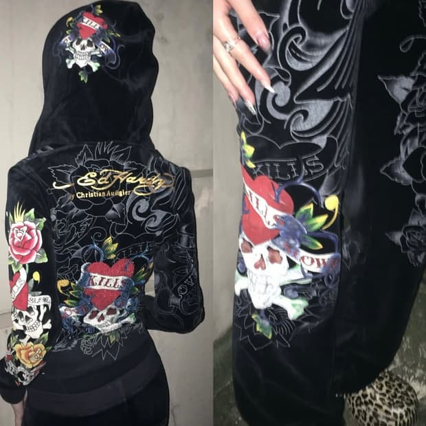 에드하디 벨벳 셋업