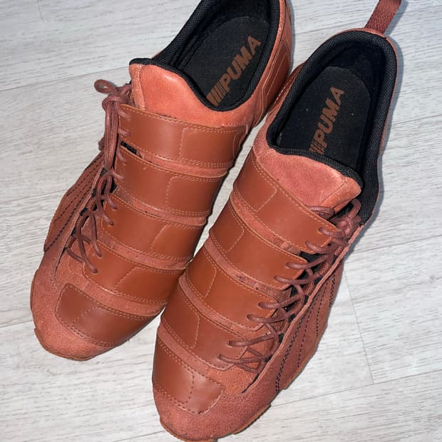 00s puma Leather riding shoes