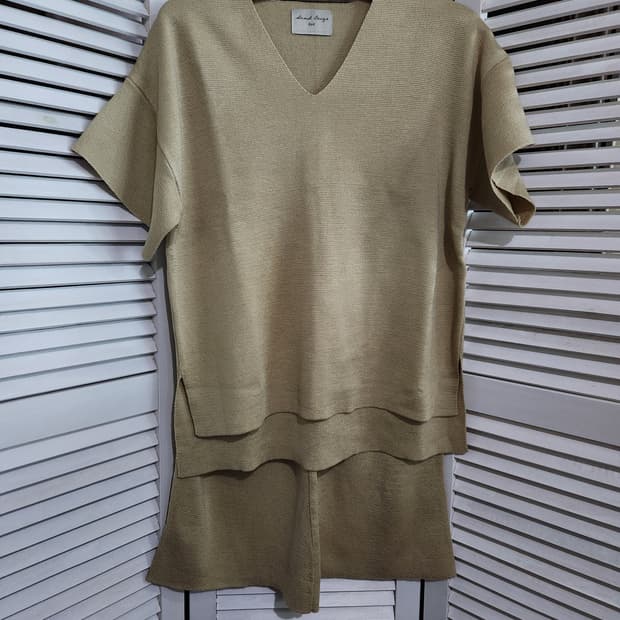 Sand Beige 니트 상하 세트