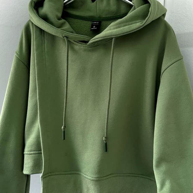 Design panel cropped hood sweat P/O