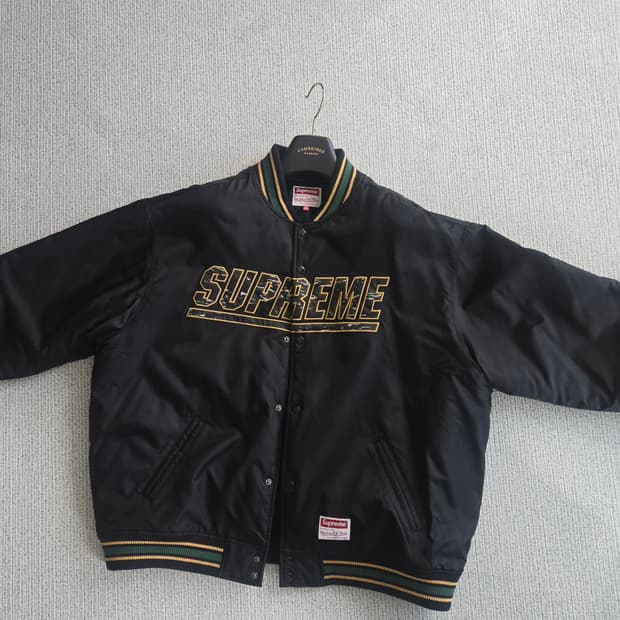 Supreme Mitchell & Ness 카모 로고 바시티 재킷 2XL