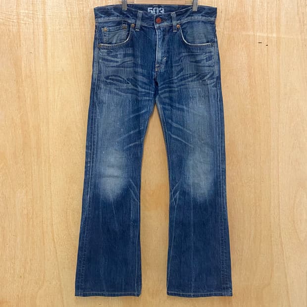 00's EDWIN blue trip 503 flare denim
