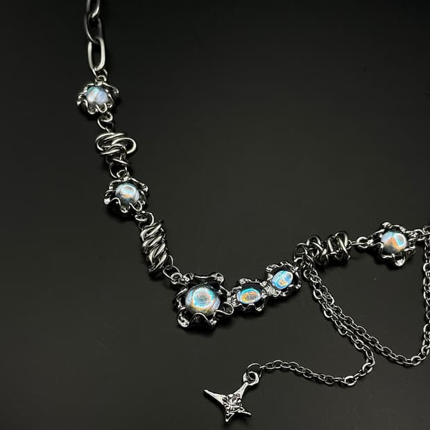 pcr053 Y2K sky emerald necklace