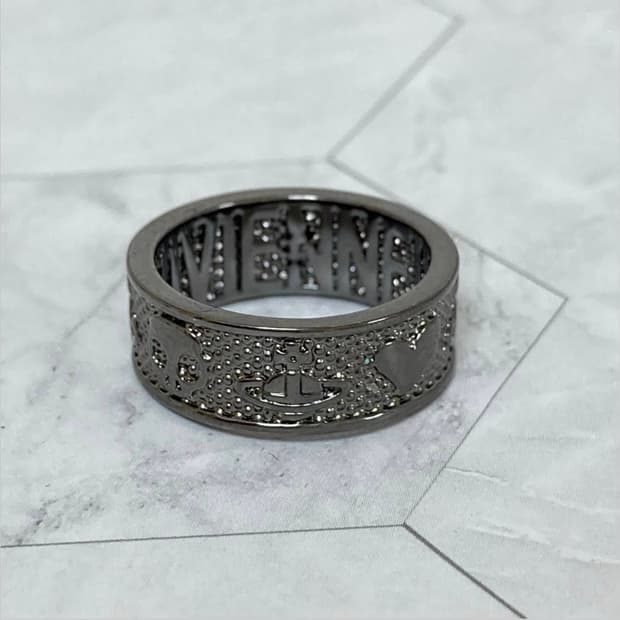 비비안웨스트우드 아카이브 레터링 로고 orb 각인 반지