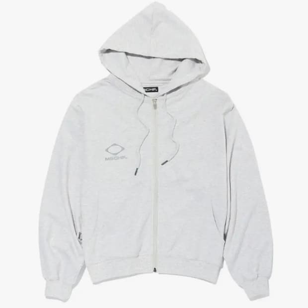 미스치프 롬버스 후드집업 멜란지그레이 M