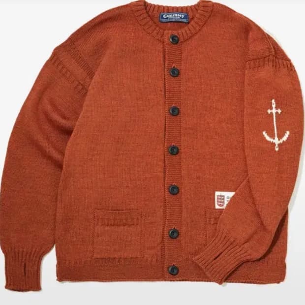 건지울른스 가디건 42사이즈 번트오렌지