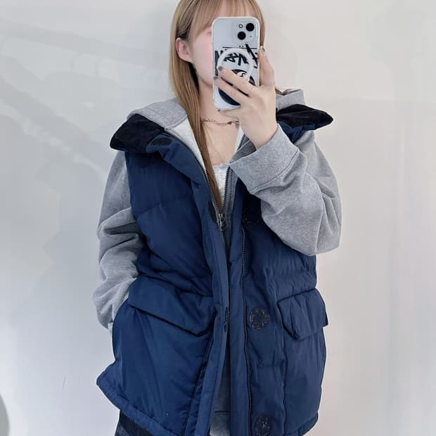 노스페이스 화이트라벨 네이비 다운 패딩조끼