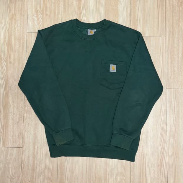 칼하트 원포켓 맨투맨 그린