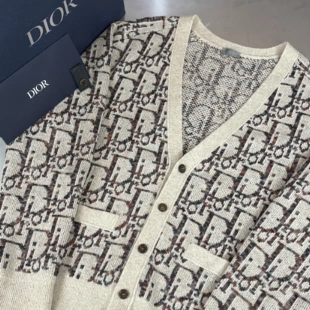 [정품] DIOR 오블리크 니트 가디건 베이지 XXL