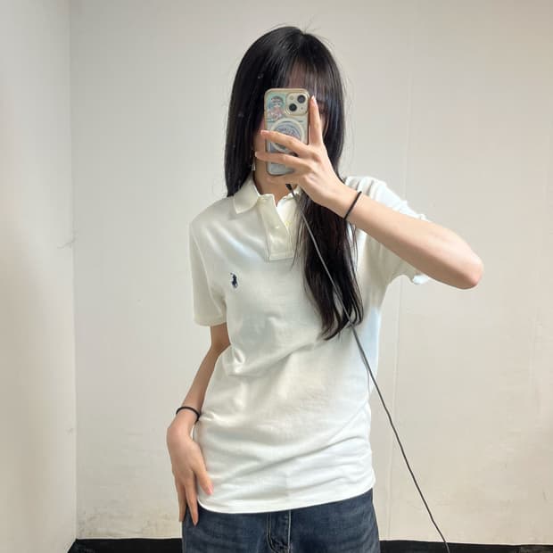 Polo Ralph Lauren White Collar T-Shirt  