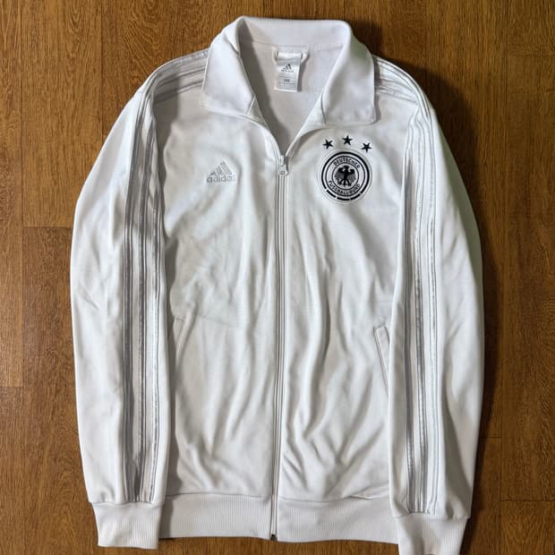 (대대장!!)아디다스 독일 화이트 실버 흰실 트랙탑 져지 L