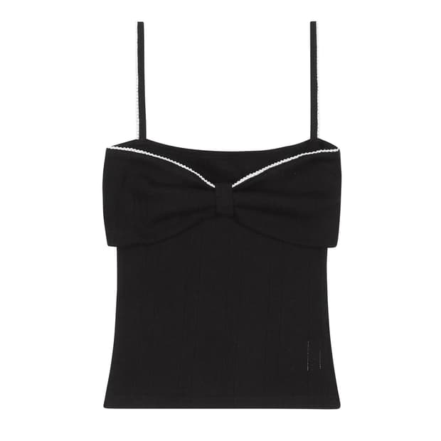 ponnies lace ribbon sleeveless black