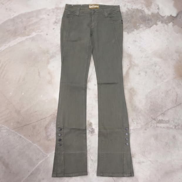 SS07 Galliano Flower Patch Flared Denim