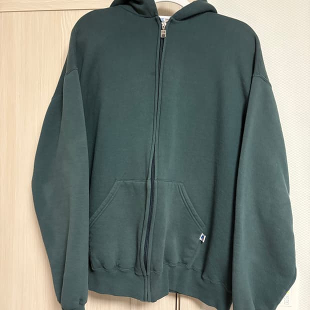 90s 러셀 후드집업 다크그린