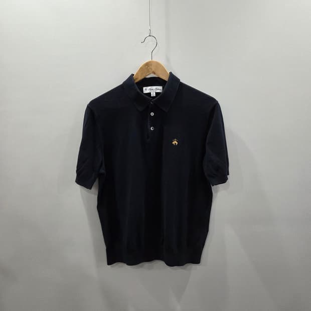 브룩스브라더스 카라 반팔니트 네이비 M