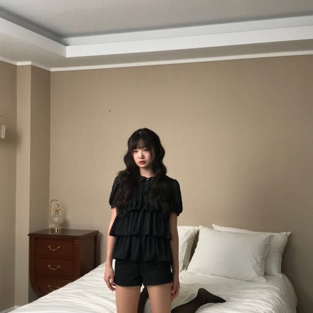 슈가블리스 블라우스 블랙