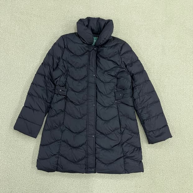 [90] 크로커다일 여성 네이비 덕다운 퀄팅 롱패딩 자켓 0107M1