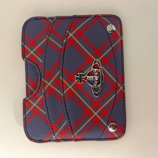 비비안 웨스트우드 카드홀더 (orange&blue tartan)