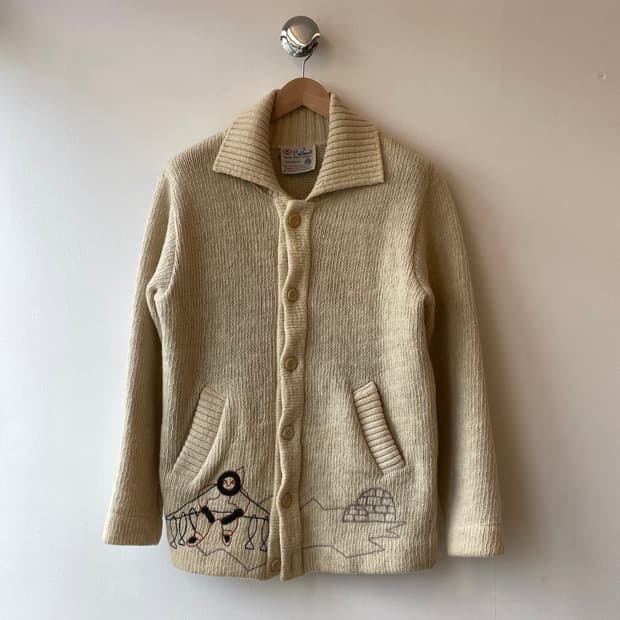 70s Canadian “Inuit” Heavy wool Sweater